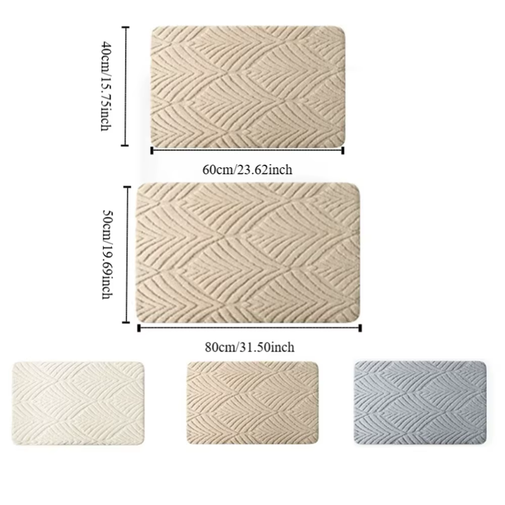 Tapis de salle de bain en jacquard absorbant confortable