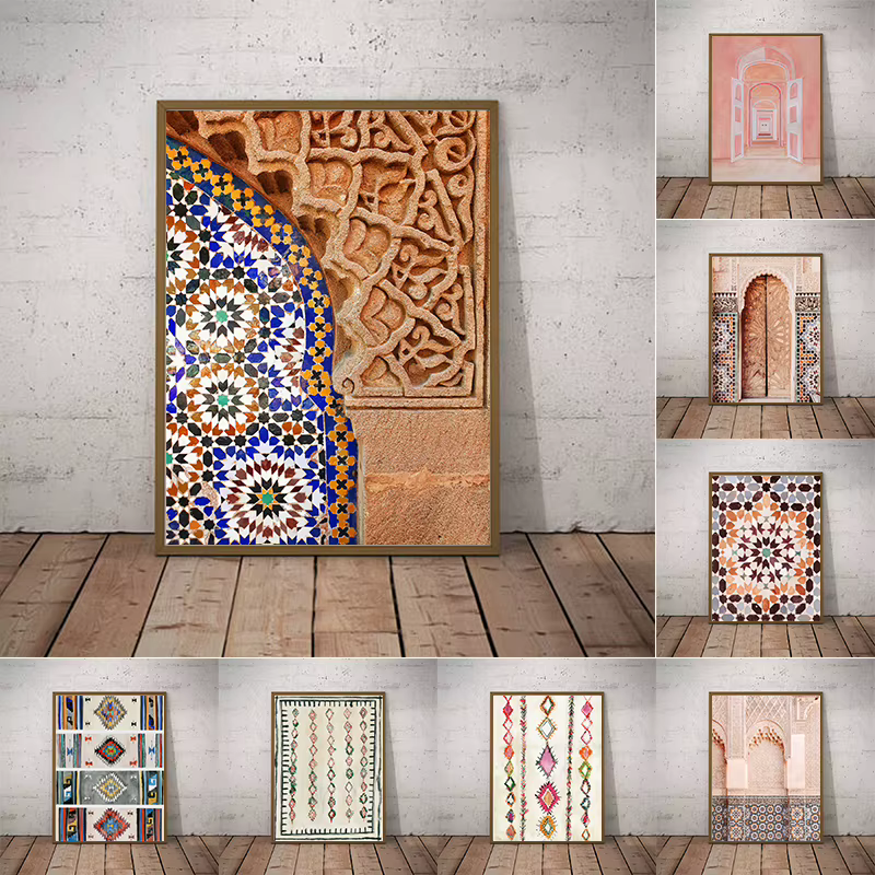Impressions d'art de tapis rose Vintage
