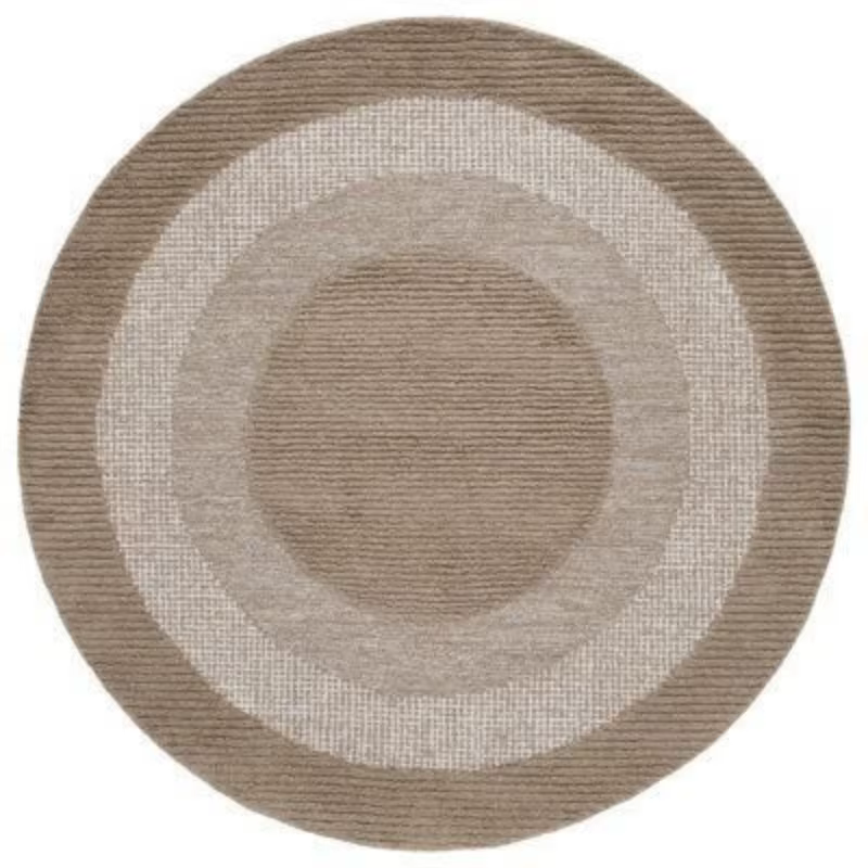 Tapis rond médaillon persan vert foncé et terre cuite