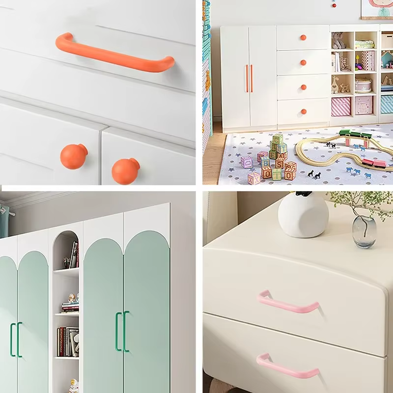 Poignées d'armoire de cuisine colorées, boutons et poignées de 128mm pour tiroir, placard de chambre d'enfant, poignée de meuble