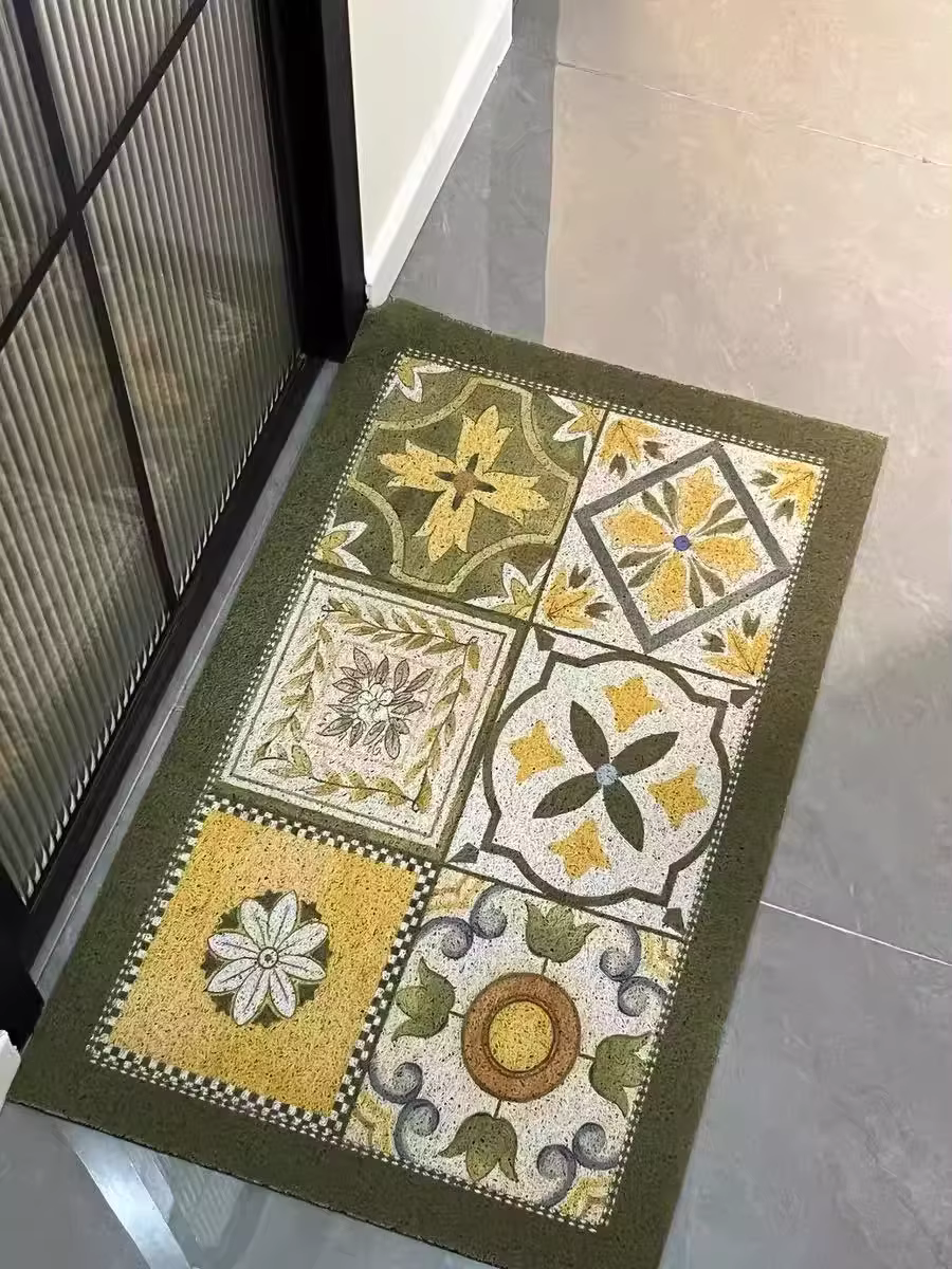 Naples grille tapis de porte PVC anti-dérapant paillasson extérieur soie boucle décor à la maison