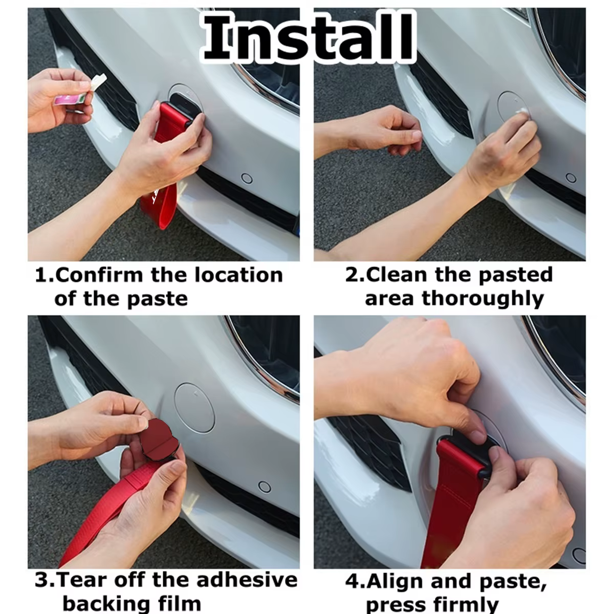 Bande décorative pour pare-chocs avant ou arrière de voiture, ceinture de remorquage, décoration sportive extérieure automobile