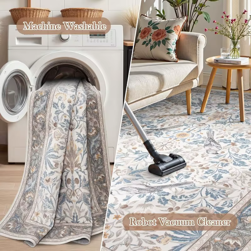 Tapis de couloir floral doux