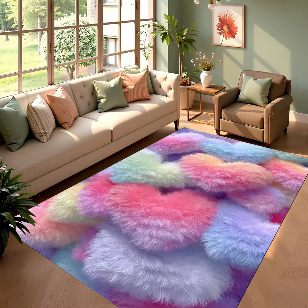 Tapis coloré imprimé amour de rêve
