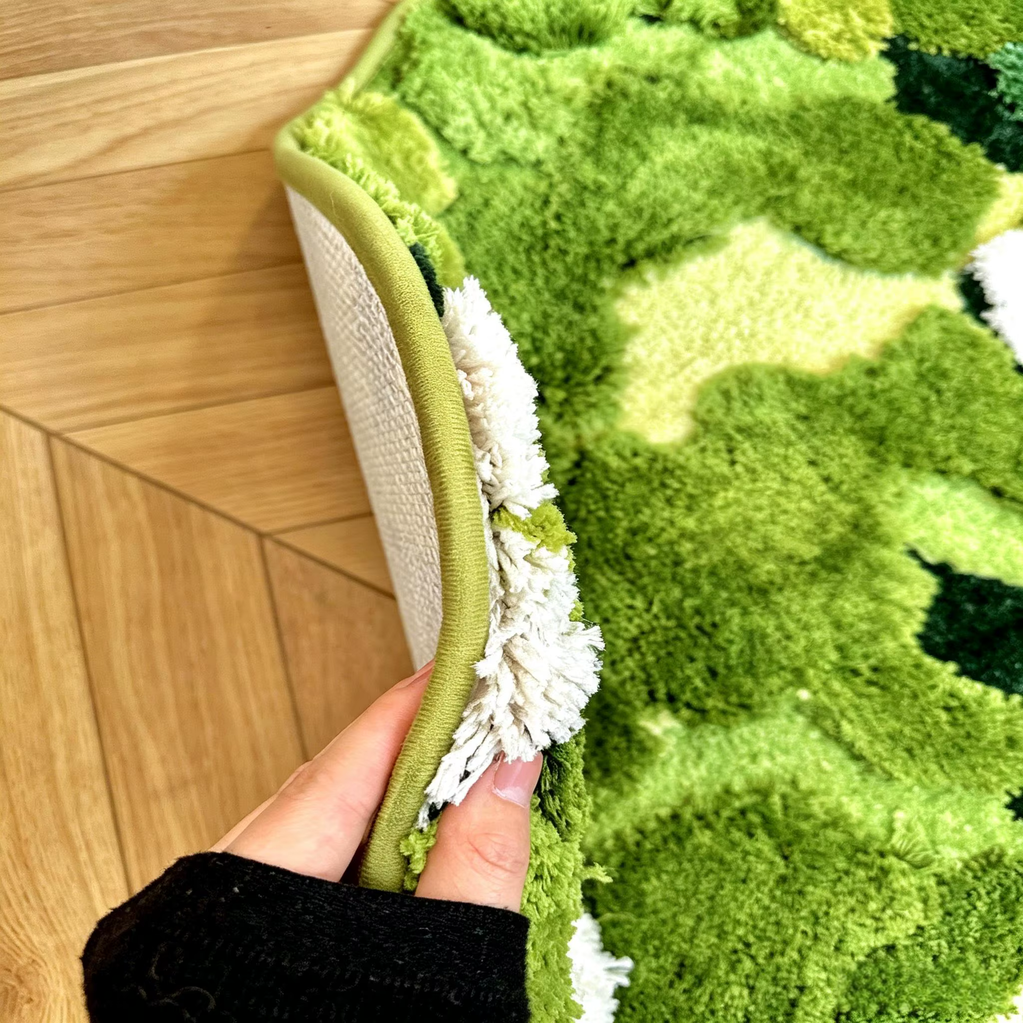 Tapis de chevet en mousse forestière