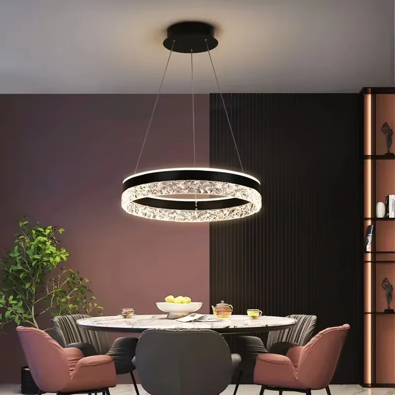Chambre principale lumière style de luxe nordique moderne design minimaliste restaurant bar table anneau lustre chambre lumière principale