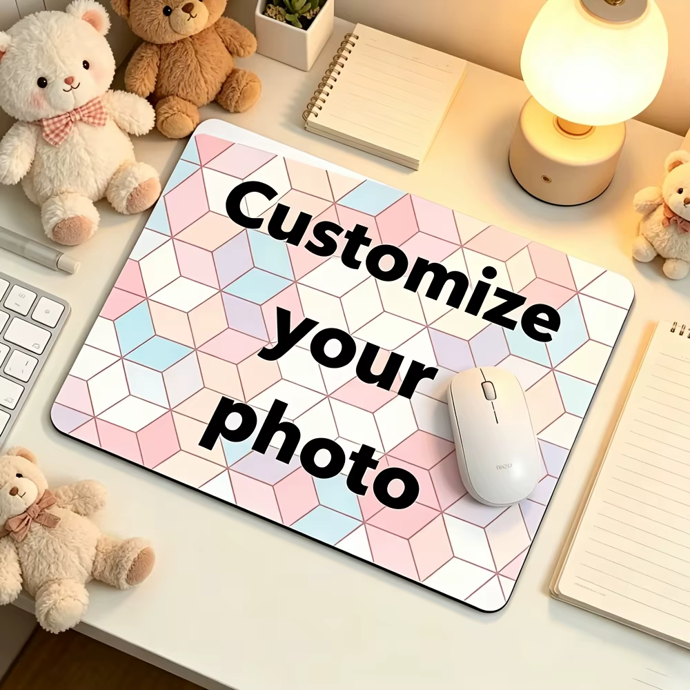Tapis de souris personnalisé - Design sur mesure, tapis de bureau antidérapant et résistant à la chaleur pour le bureau et les jeux, format rectangulaire