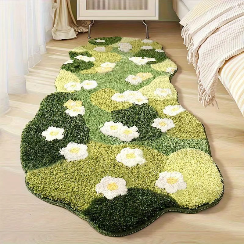 Tapis de forme irrégulière pour chambre à coucher