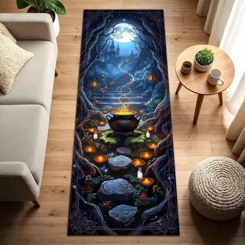 Tapis Gothique Chauve-souris pour Décoration d'Intérieur