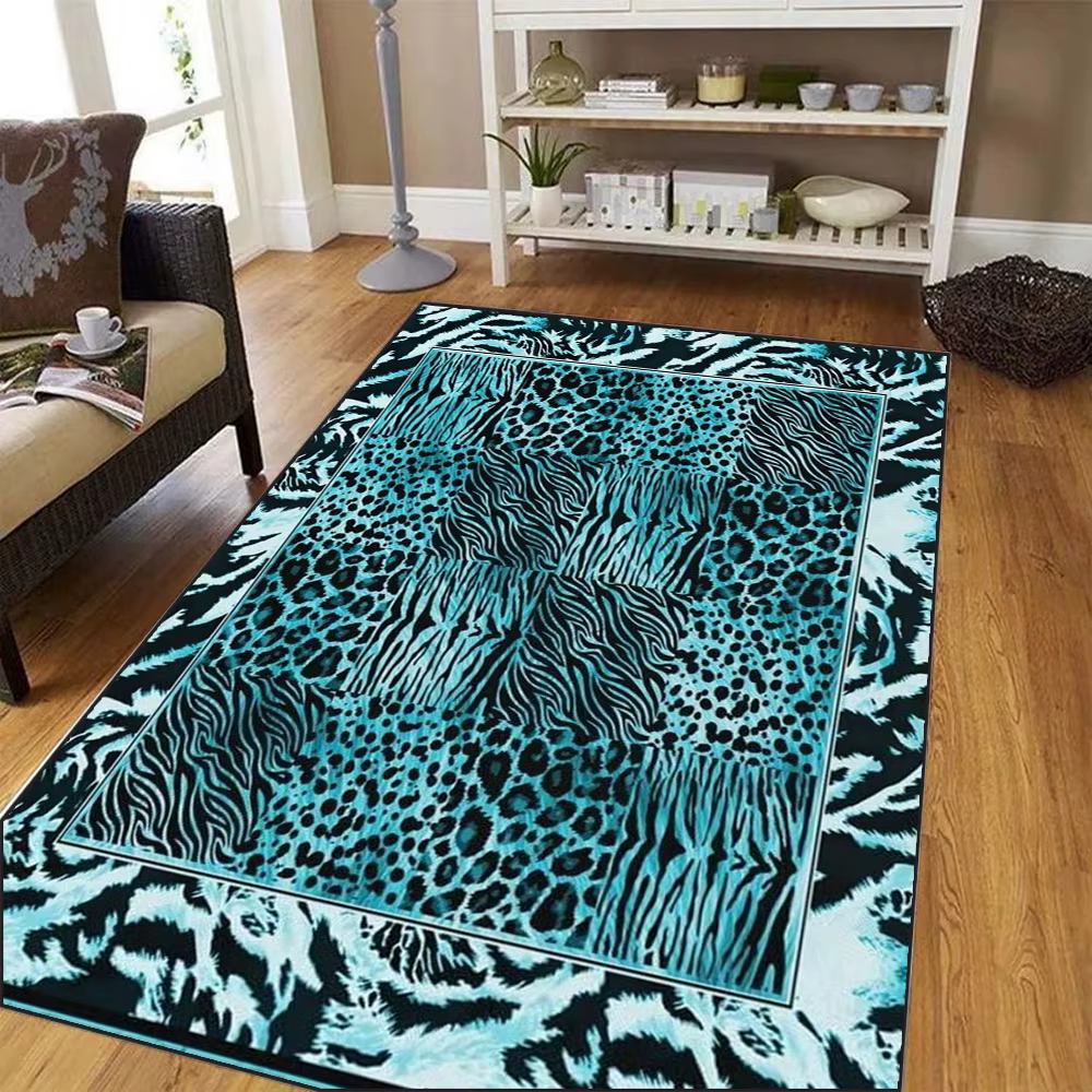Tapis imprimé léopard pour décoration de salon