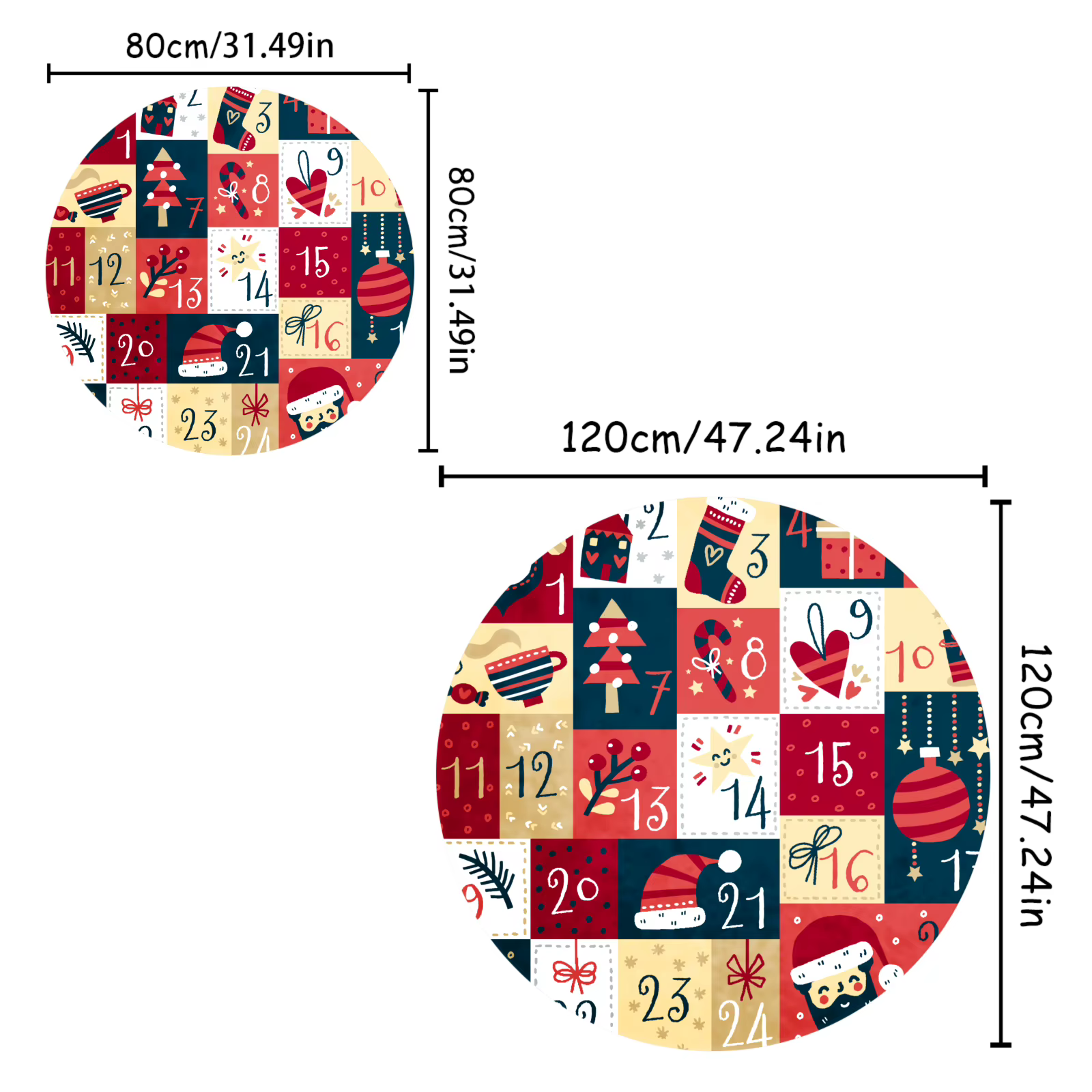 Tapis de noël rond en flanelle douce