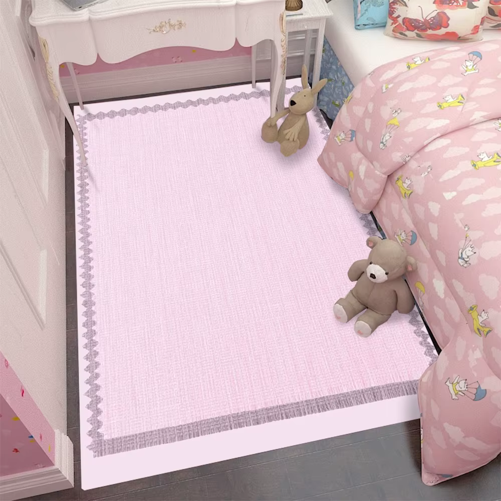Tapis rose doux à motifs de nœuds
