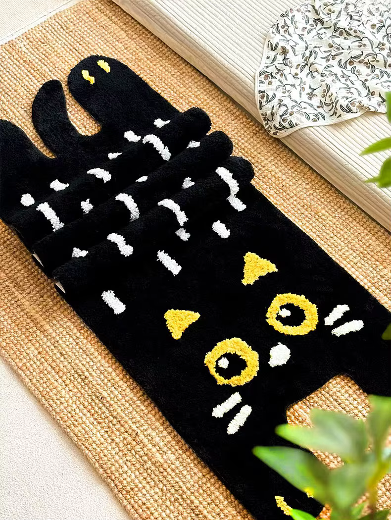 Tapis chat noir de dessin animé