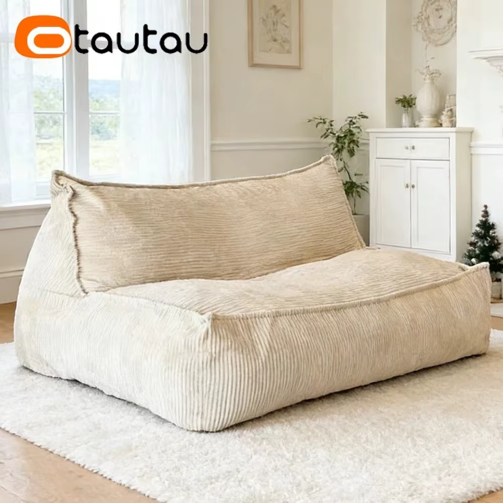 Housse de pouf en velours côtelé OTAUTAU