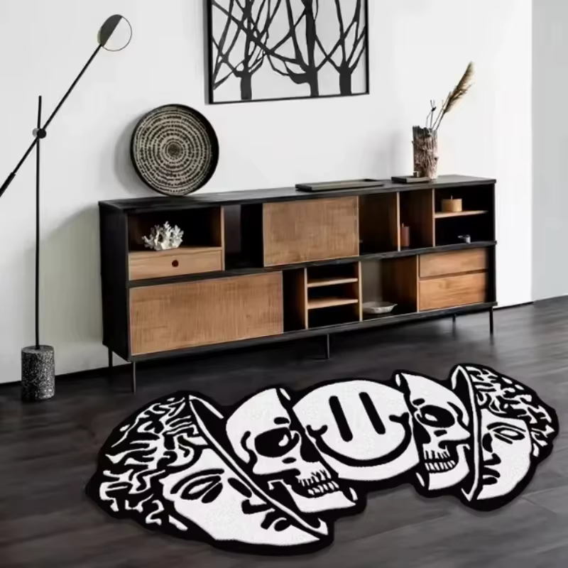 VIKAMA Tapis de sol créatif en forme de crâne