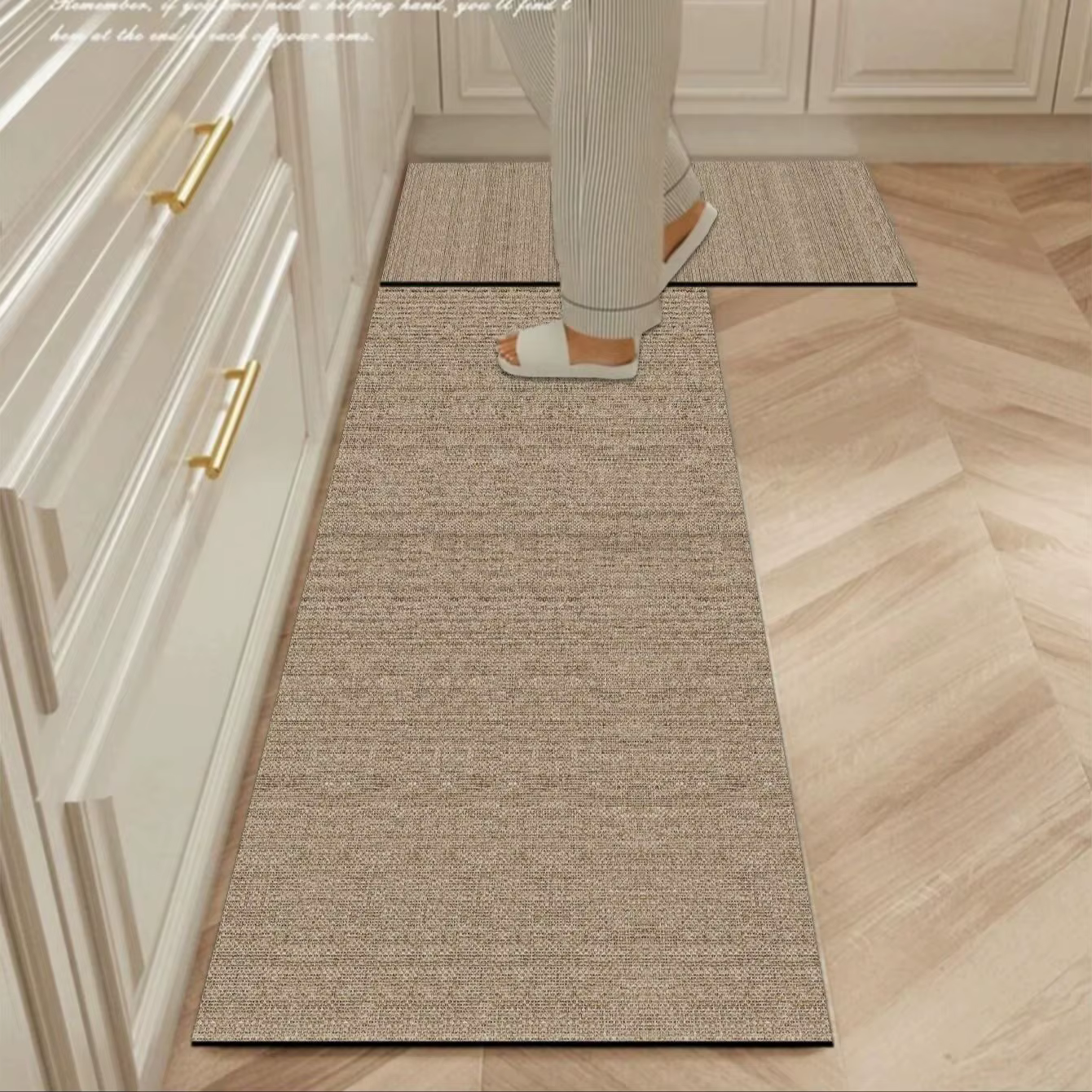 Tapis de cuisine géométrique abstrait de luxe léger