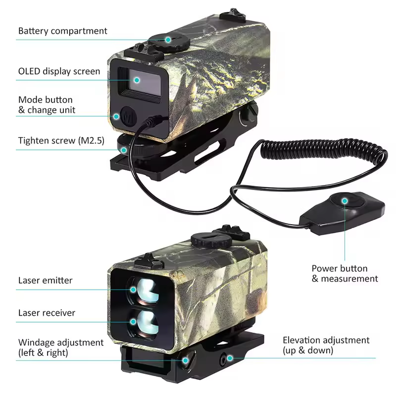 Mini télémètre automatique Laser pour la chasse en plein air, affichage en temps réel, mesure de la vitesse de Distance, télémètre LRF, 1200m, LE032