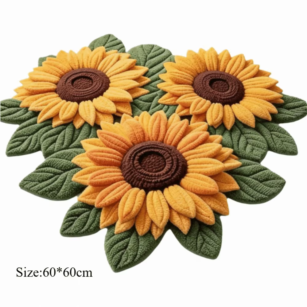 Tapis de sol en forme de tournesol durable