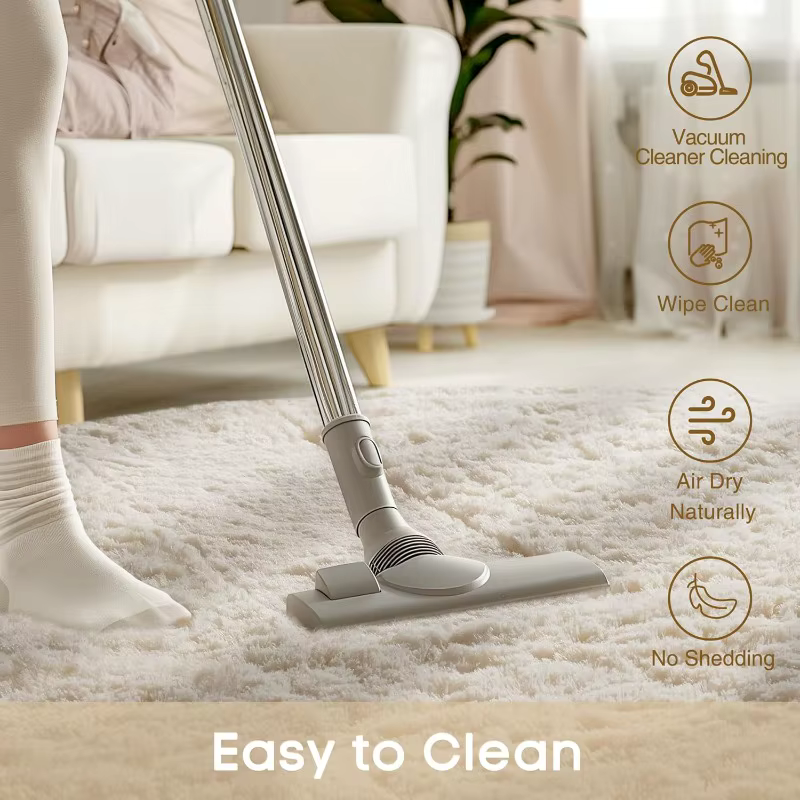 Tapis rond blanc crème