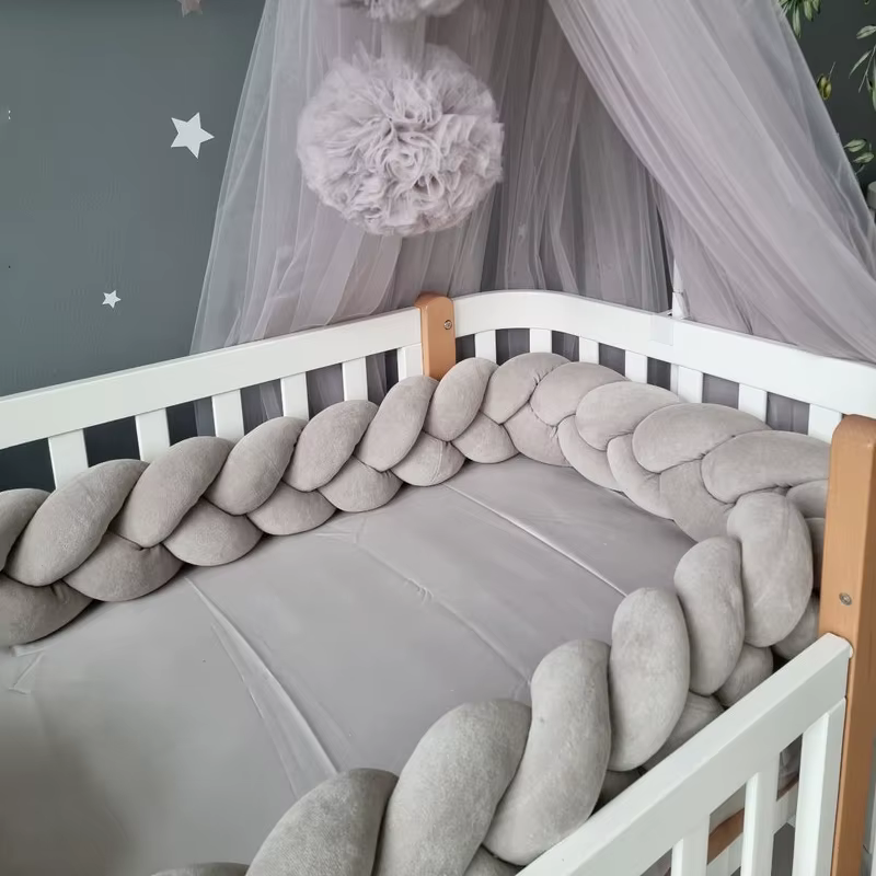 1-4M bébé pare-chocs lit tresse noeud oreiller coussin pare-chocs pour bébé berceau protecteur lit pare-chocs chambre décor berceau literie tresse ensemble