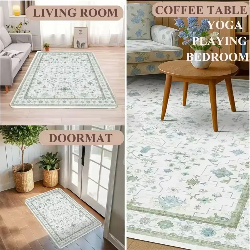 Tapis à motifs floraux et abeilles pour la maison