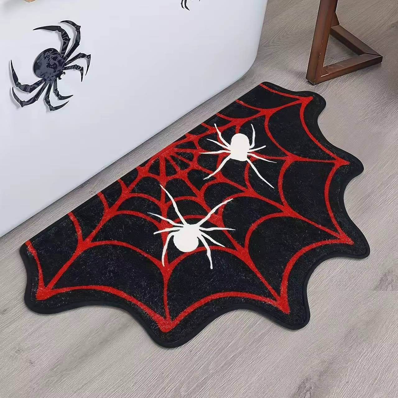 Tapis décoratif en toile d'araignée pour Halloween