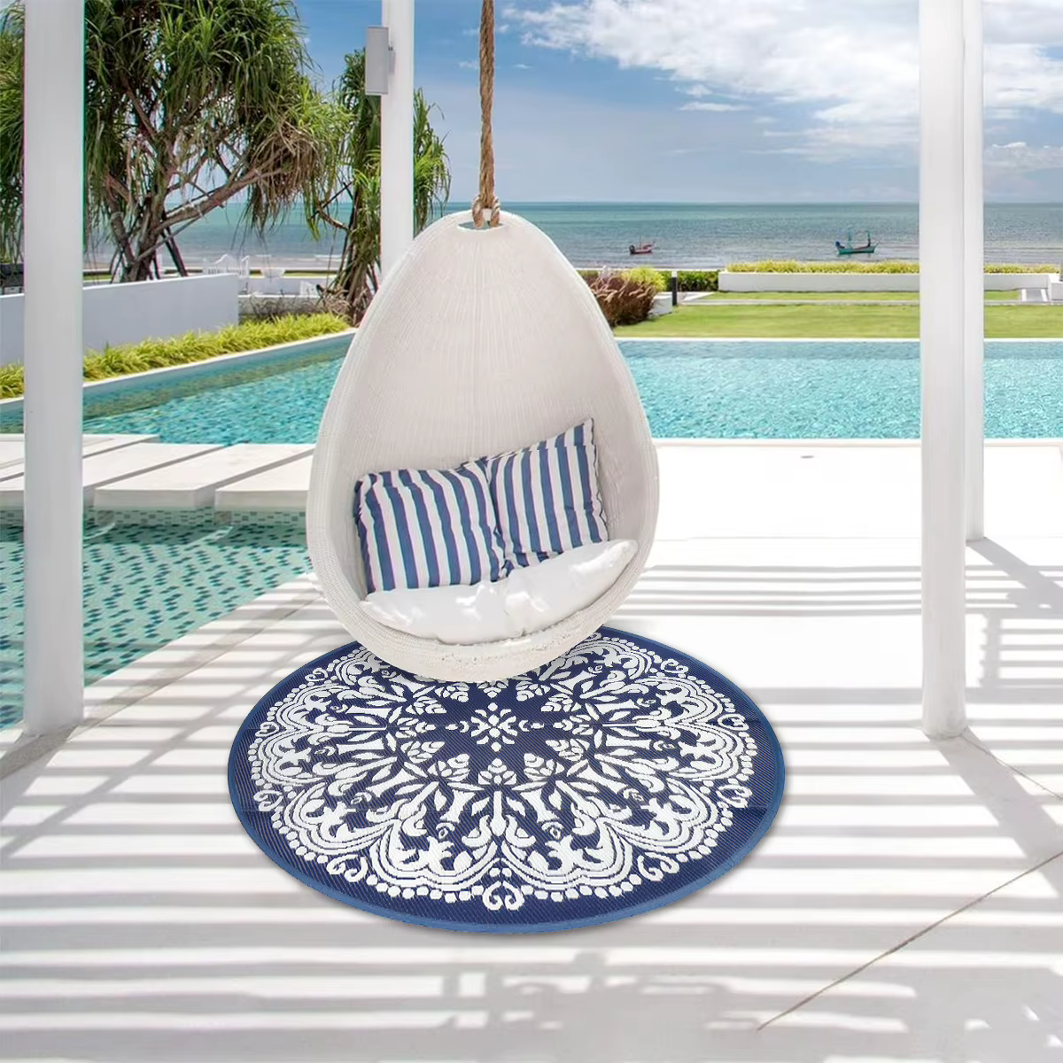 Tapis réversible imperméable double face pour extérieur