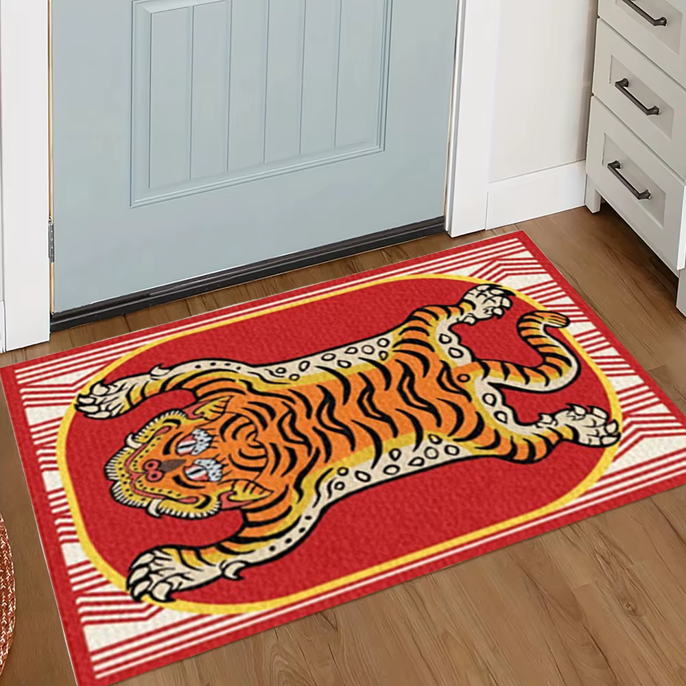 Tapis de bienvenue rétro motif tigre