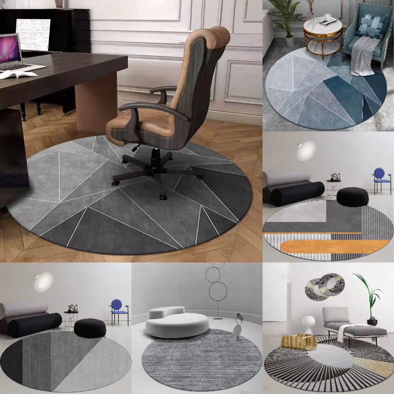 Tapis rond moderne minimaliste doux pour salon chambre salle d'étude décor