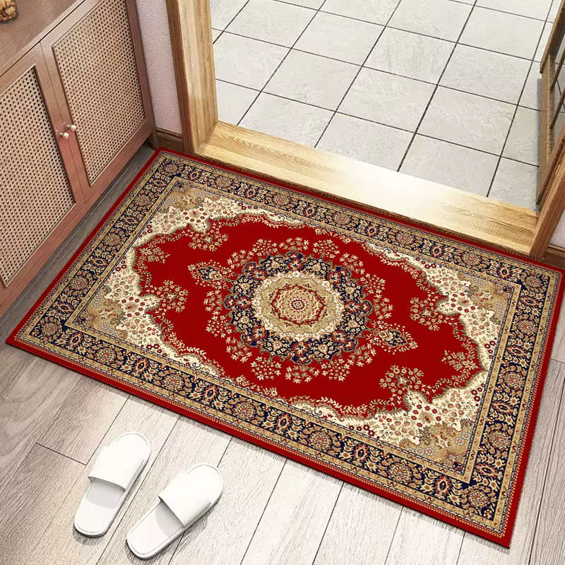 Tapis de bienvenue de style vintage européen pour le salon, tapis de porte décoratif, tapis de sol doux antidérapant pour l'entrée intérieure, tapis de bienvenue