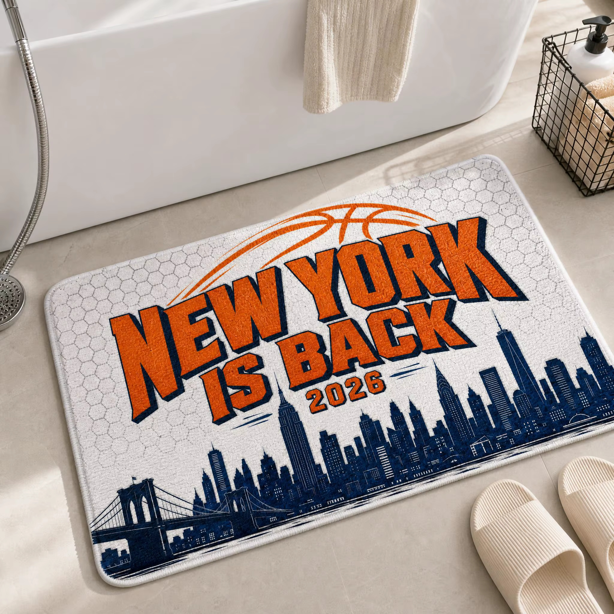 Paillasson vintage avec motif de l'horizon de New York