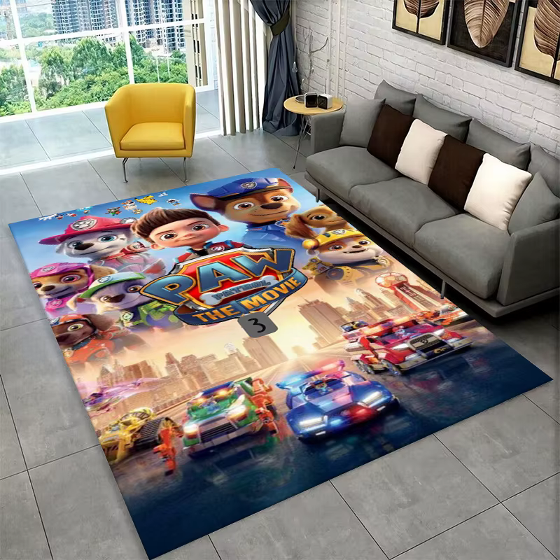 Tapis de dessin animé P-Patrol avec chien mignon pour salle de jeux
