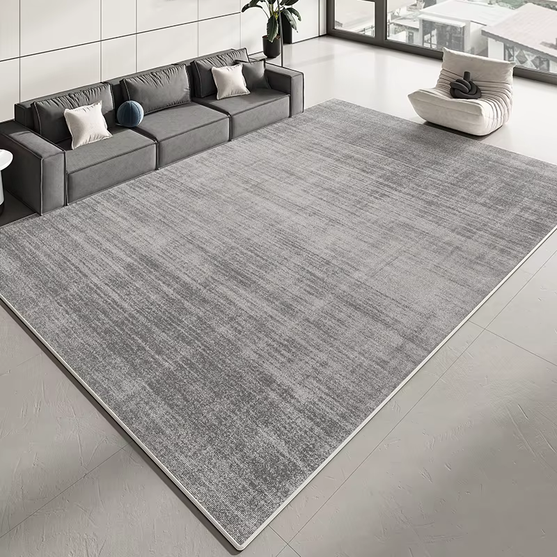 Tapis moderne gris foncé uni pour salon et chambre à coucher