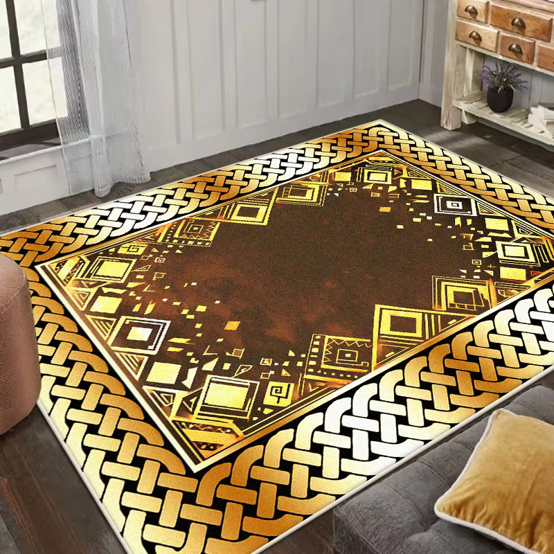 Grand tapis de salon en or noir