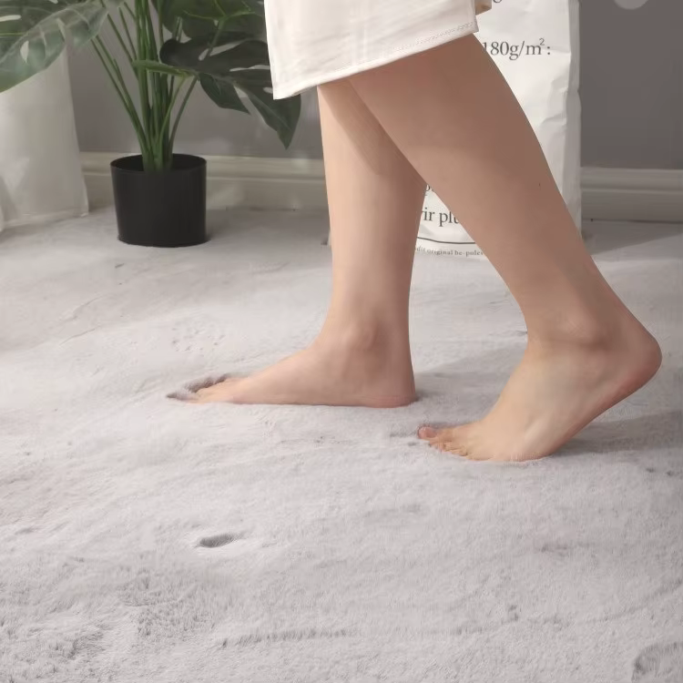 Tapis moelleux en fausse fourrure de lapin