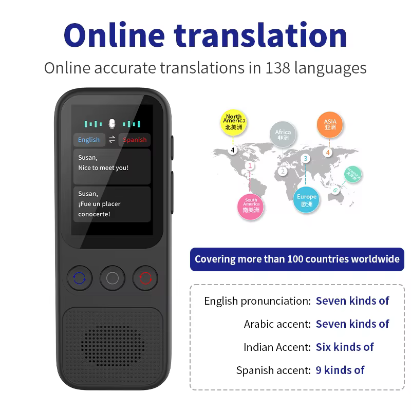 Dispositif de traduction de langues, traduction de photos vocales hors ligne, traducteur Portable 2025, 138 langues pour les voyages d'affaires