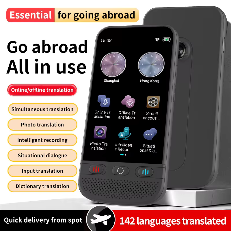 Traducteur de langues en temps réel, traduction vocale, texte, photo, hors ligne, voyages à l'étranger, traduction simultanée multilingue, écran tactile