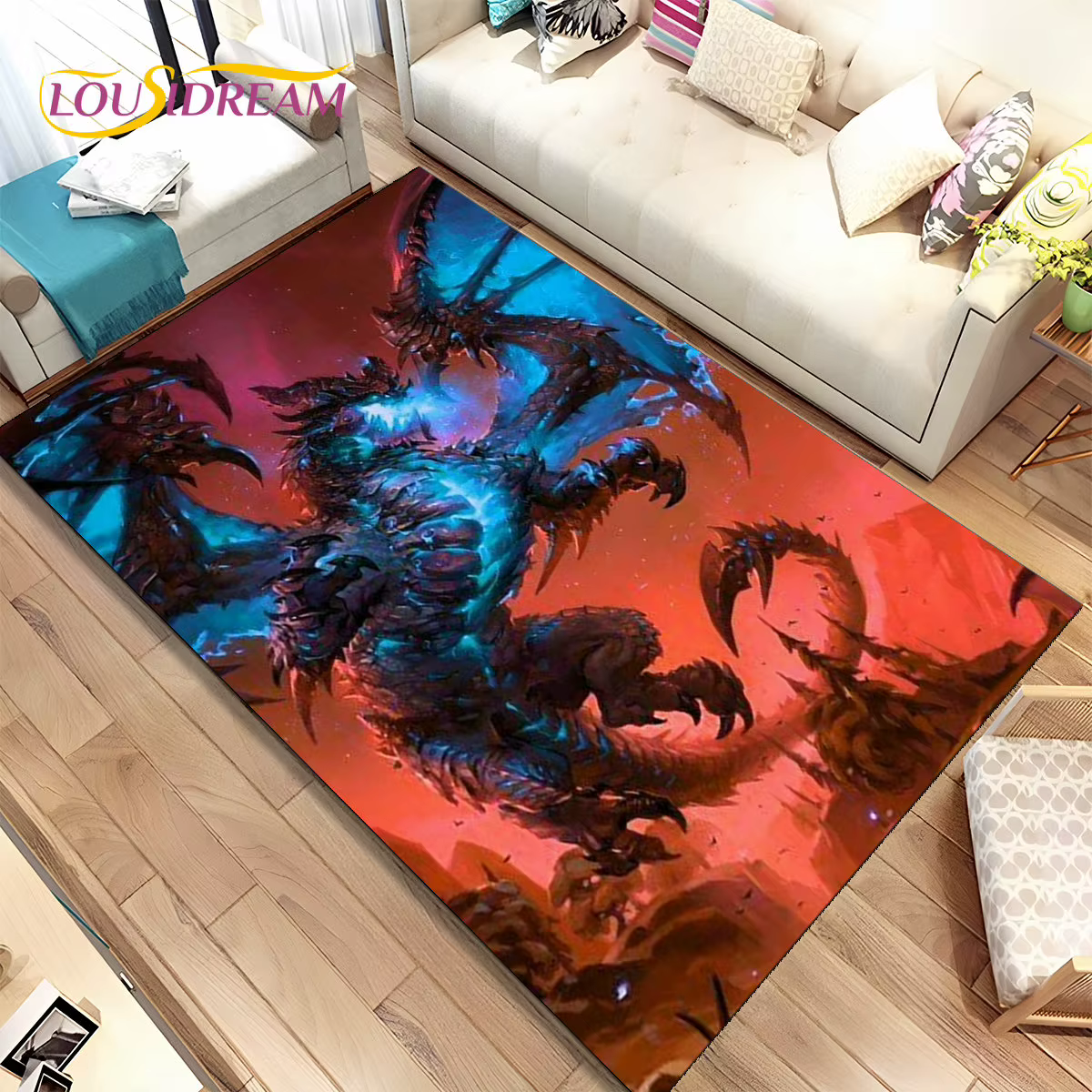 World of Warcraft-Tapis décoratif 3D pour salon et chambre à coucher