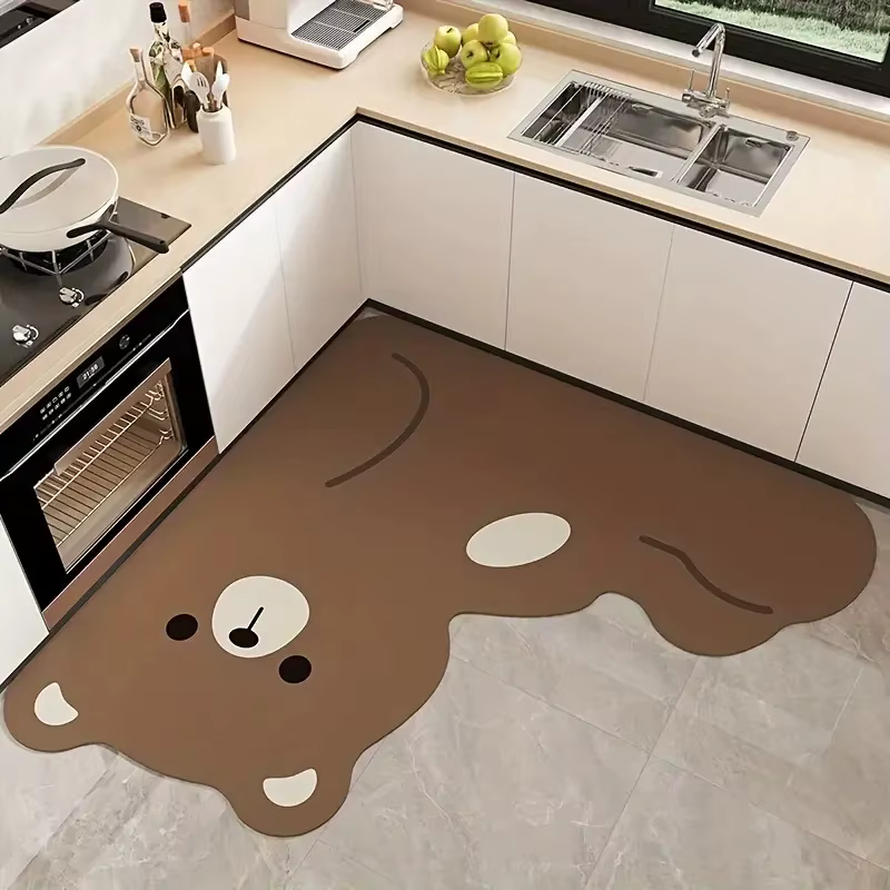VIKAMA Tapis de cuisine Panda de dessin animé