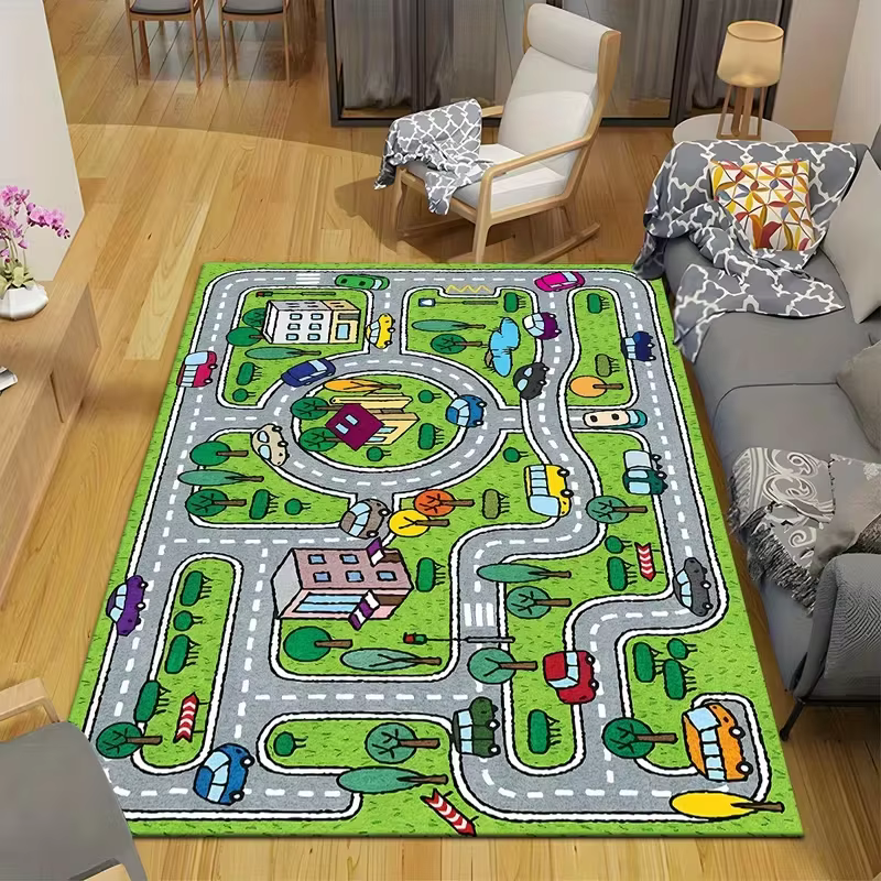 Tapis sur le thème du trafic de la ville d'autoroute pour enfants
