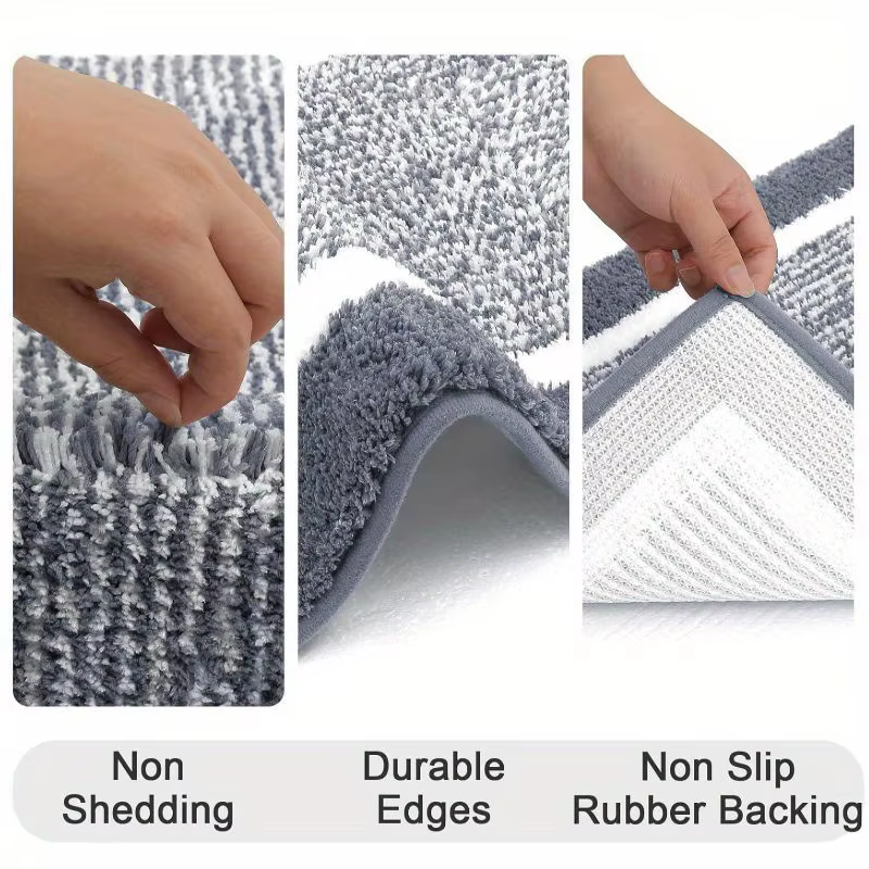 Ensemble de tapis de salle de bain en microfibre lavable 3 pièces/ensemble