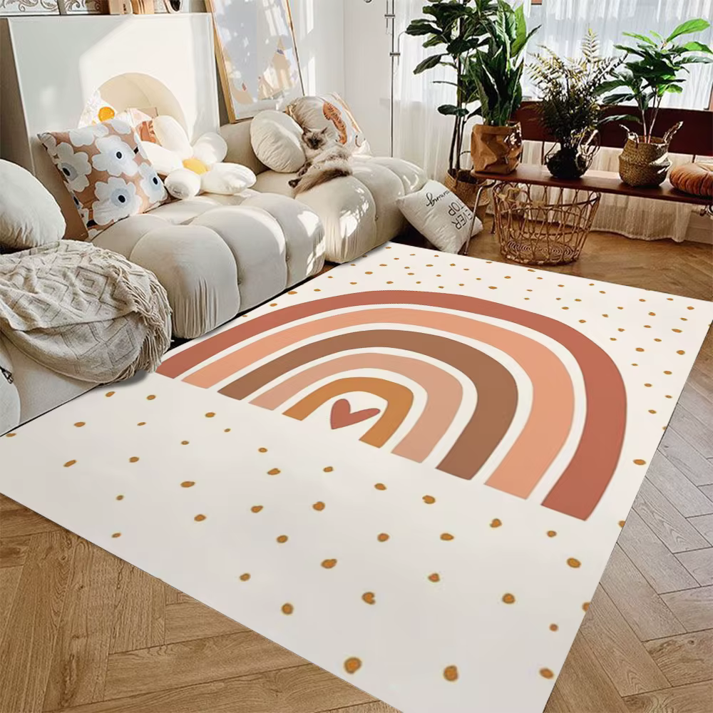 Tapis à motif arc-en-ciel Kawaii pour chambre