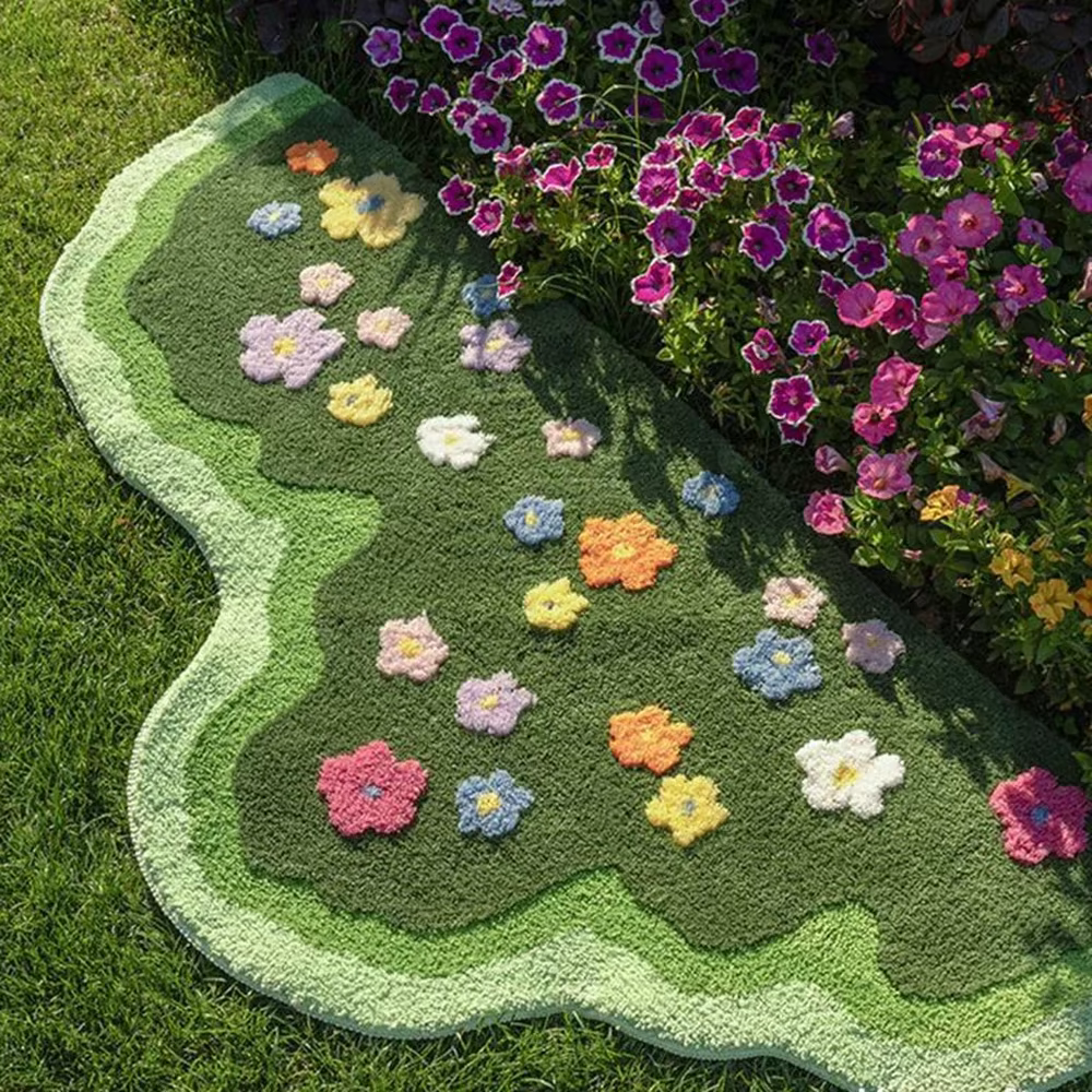 Tapis touffeté à fleurs