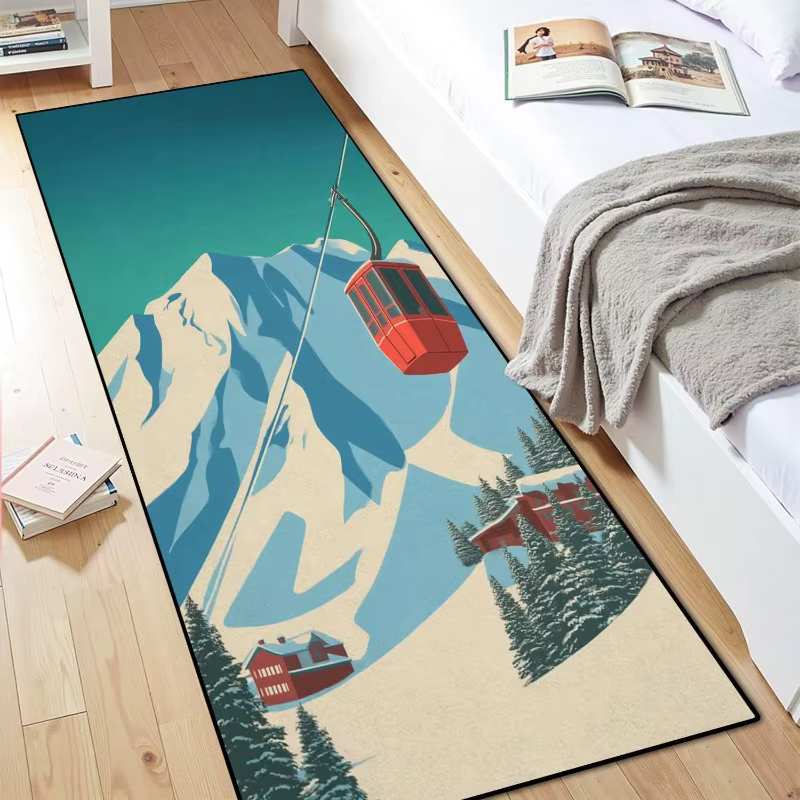 Tapis de sol vintage à motif de montagne