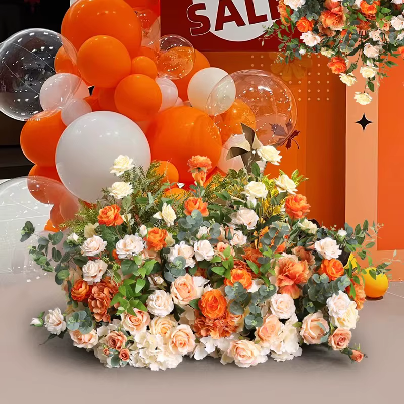 Hortensia rose orange pour décoration de fond de mariage