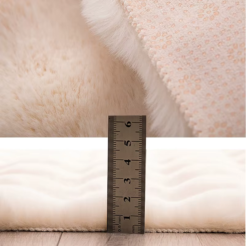 Lapin mousse velours tapis rond moelleux
