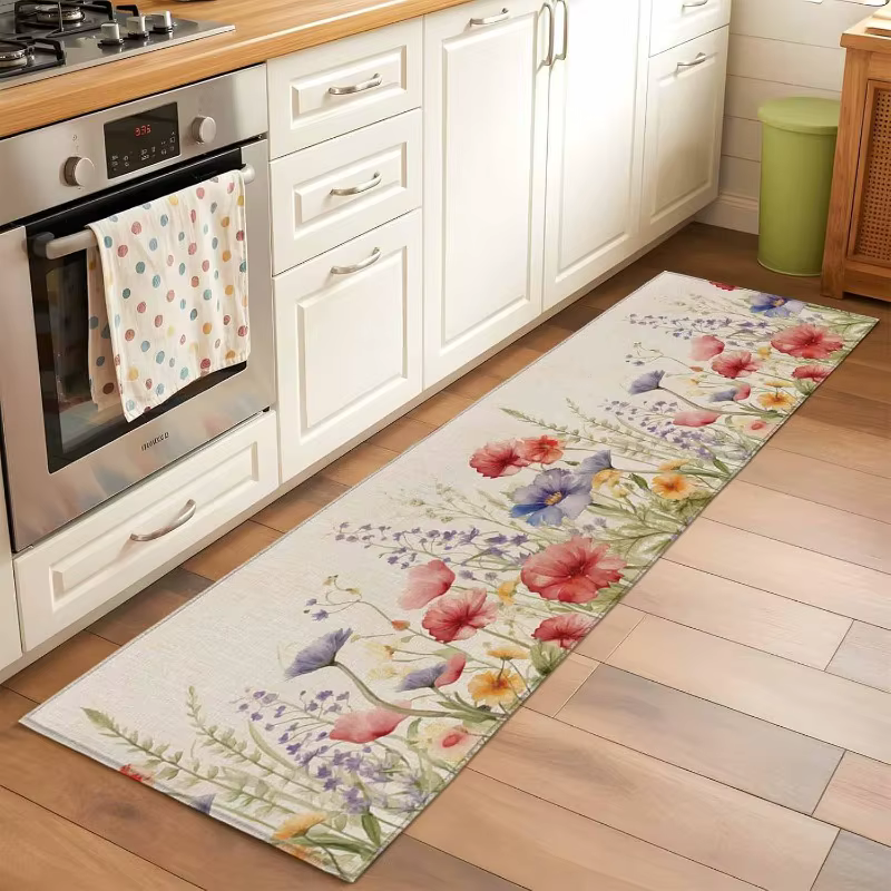Tapis de chemin de fleurs bohème