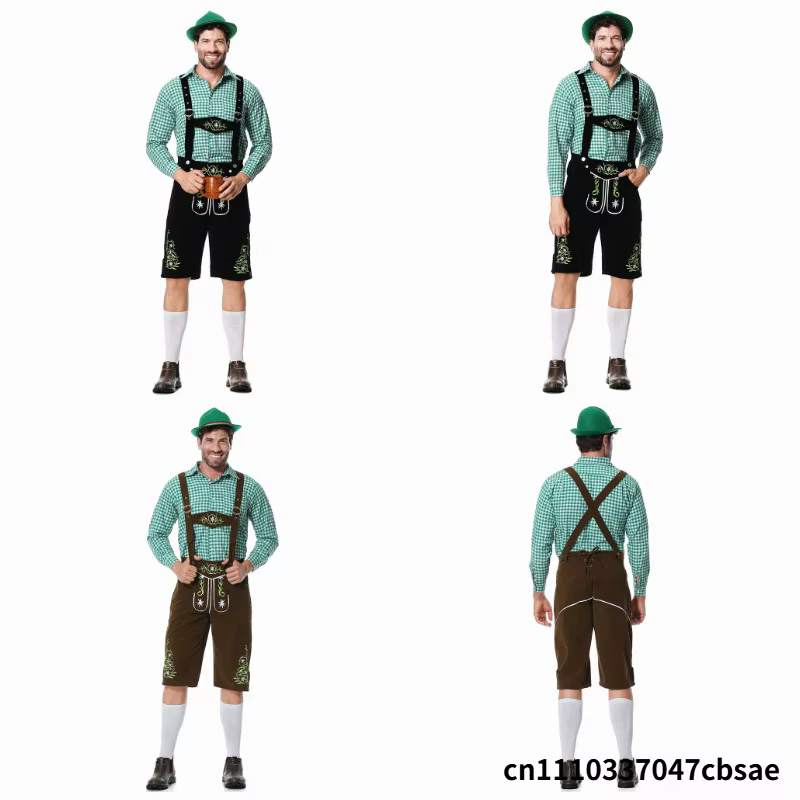 Costume d'Oktoberfest pour hommes, tenue de barman pour les pubs allemands, costumes de serveur de bière, Lederhosen, costumes bavarois pour l'Oktoberfest