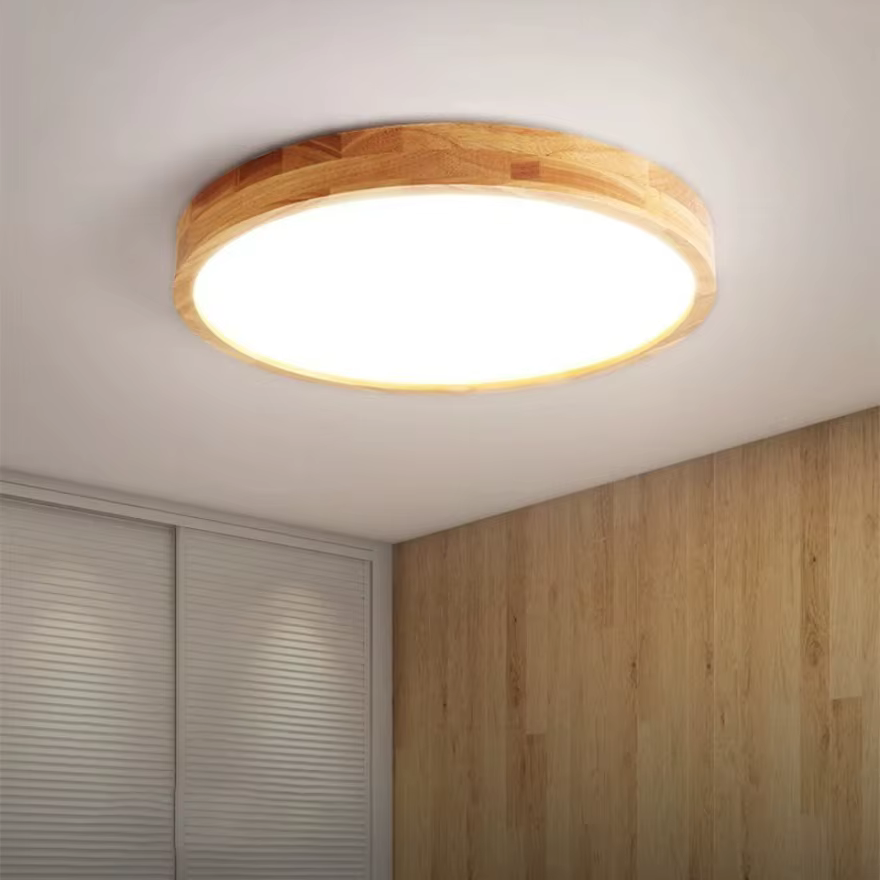 Plafonnier LED en bois massif nordique