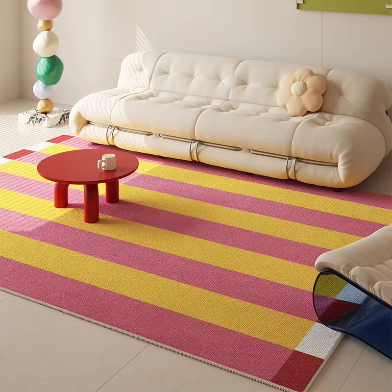 Tapis rayé contrasté Dopamine